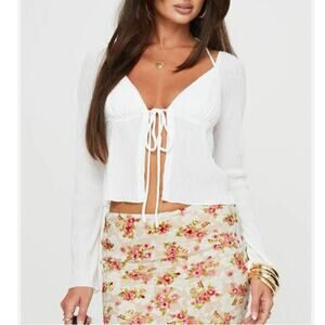 Princess Polly White Chantria Halter Top Size 4